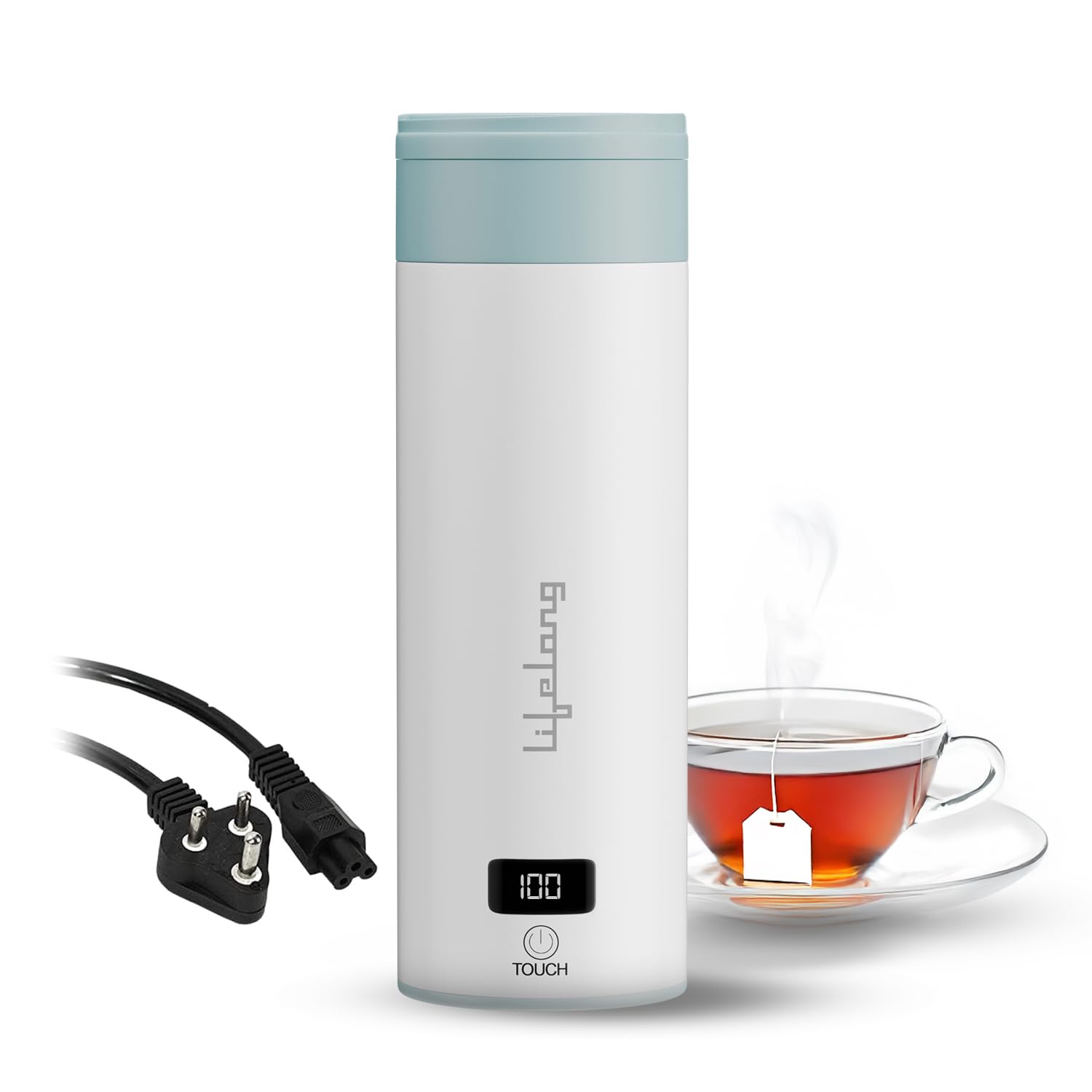 Lifelong 2-in-1 Portable Electric Kettle & Bottle for Travel - 400ml Make Tea/Coffee Without Milk (LLEPK09)